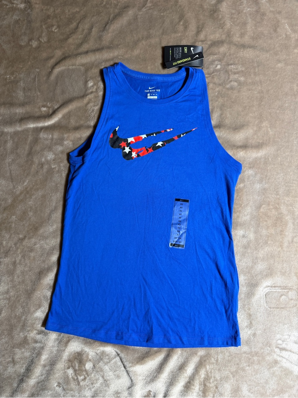 Nike Women’s Royal Blue Tank with Star-Spangled Swoosh